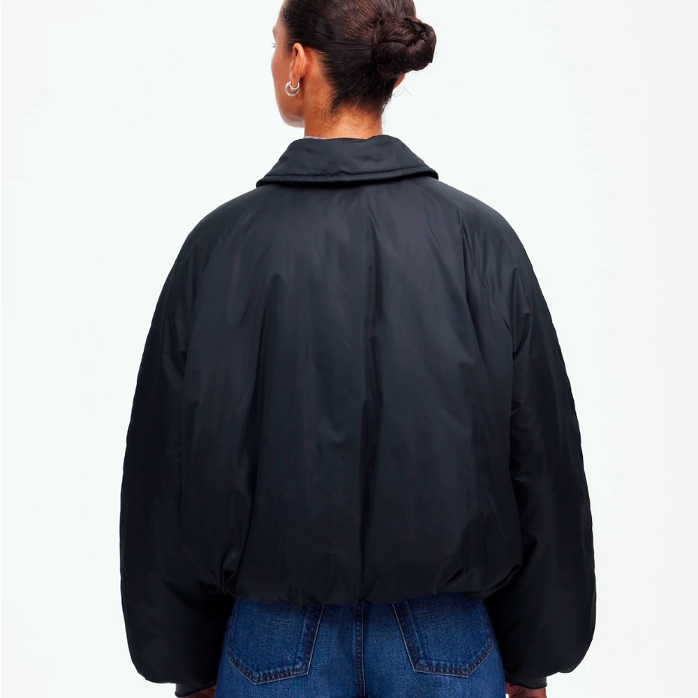 Madewell NWT Bomber Puffer Jacket Black - Picture 5 of 9